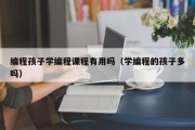 编程孩子学编程课程有用吗（学编程的孩子多吗）