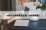 w是什么物理量怎么算（w的物理量）